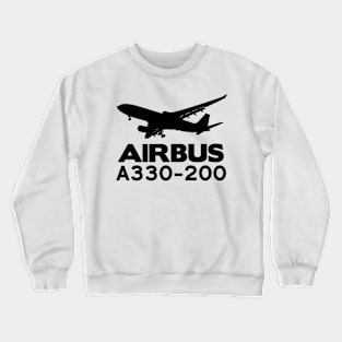 Airbus A330-200 Silhouette Print (Black) Crewneck Sweatshirt